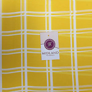 Sun Yellow and Off white window pane check crepe chiffon fabric 58' M401-5 Mtex - Midland Textiles & Fabric