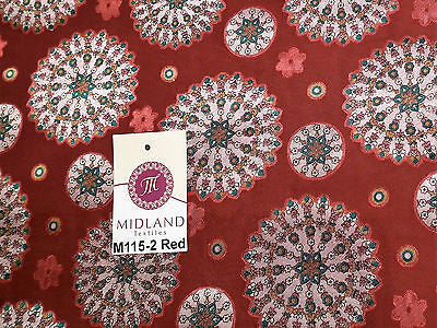 Burnout Satin Chiffon Mandalas Printed Dress Fabric 58' M115 Mtex - Midland Textiles & Fabric