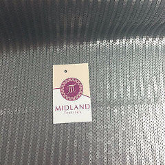Steel Grey Sew On vertical sequins Dress Fabric 58' Inches Wide M82 Mtex - Midland Textiles & Fabric