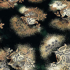 Black and Bronze Printed Stretch Velvet Velour Fabric 58' Wide, - M16-1 Mtex - Midland Textiles & Fabric