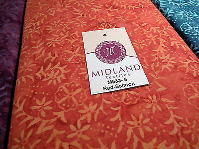 Fabric Freedom Floral Bali Batik Print Fabric 100% Cotton 40" Wide M533 Mtex - Midland Textiles & Fabric