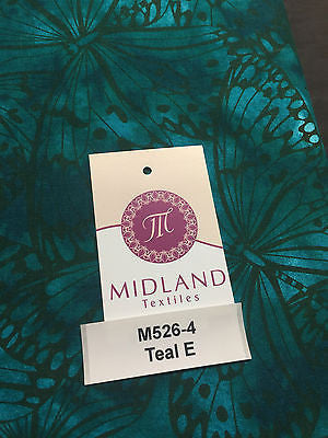 Large Butterfly Melody Print Fabric 5620 100% Cotton 44' Wide M526 Mtex - Midland Textiles & Fabric