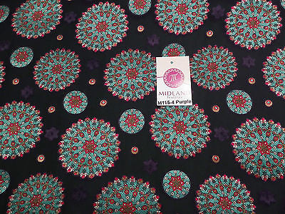 Burnout Satin Chiffon Mandalas Printed Dress Fabric 58' M115 Mtex - Midland Textiles & Fabric