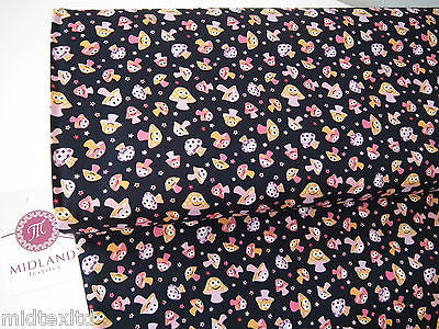 Mushroom Print 100% Cotton Poplin Fabric, 45' Wide Craft Cotton M27 - Midland Textiles & Fabric