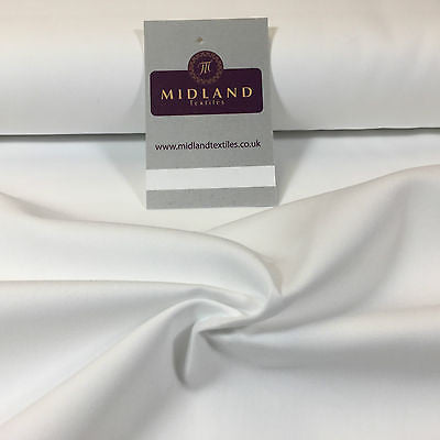 White 100% Combed Cotton plain Poplin fabric ideal for clothing/craft 58" M705 - Midland Textiles & Fabric