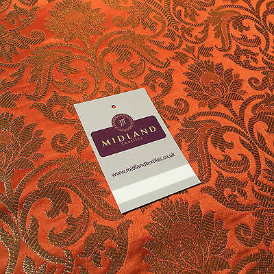 Indian Floral gold metallic banarsi brocade faux silk fabric 44' Wide M692 - Midland Textiles & Fabric