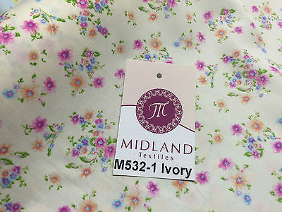 Vintage Ditsy Floral Printed Fabric 100% Cotton Poplin 44' Wide M532 Mtex - Midland Textiles & Fabric