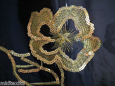 Black Georgette with floral sequins and scalloped edging dress fabric 54' Mtex - Midland Textiles & Fabric