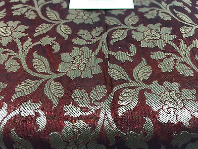 Pure Silk Indian Banarsi Floral Woven Golden Metallic Brocade 45' M260 Mtex - Midland Textiles & Fabric