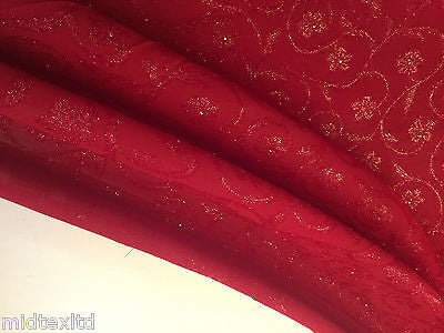 Vintage floral Uragiri scalloped edging dress fabric with clear stones M188 Mtex - Midland Textiles & Fabric