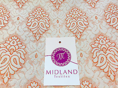 Indian Banarsi Floral Ornamental Motif Woven Brocade fabric 44" M242 Mtex - Midland Textiles & Fabric