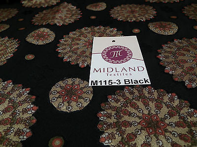 Burnout Satin Chiffon Mandalas Printed Dress Fabric 58' M115 Mtex - Midland Textiles & Fabric