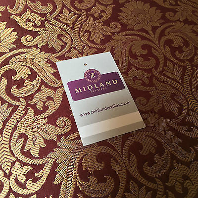 Indian Floral gold metallic banarsi brocade faux silk fabric 44' Wide M692 - Midland Textiles & Fabric