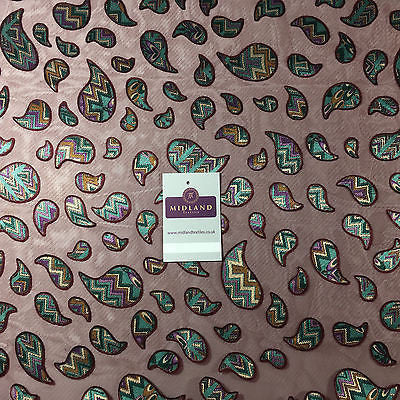 Maroon Paisley Lightweight burnout chiffon dress scarf fabric 58" M145-60 Mtex - Midland Textiles & Fabric