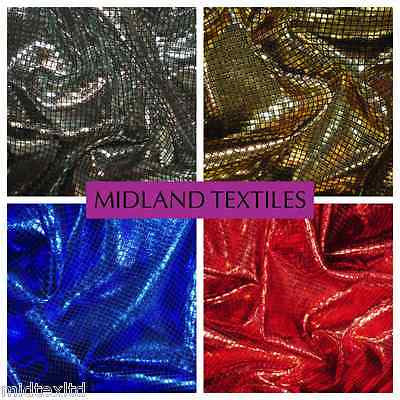 SHIMMER LAME FOIL FABRIC ON BLACK JERCEY STRETCHY WITH CHECK EFFECT 60" M6 - Midland Textiles & Fabric