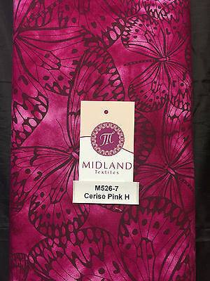Large Butterfly Melody Print Fabric 5620 100% Cotton 44' Wide M526 Mtex - Midland Textiles & Fabric