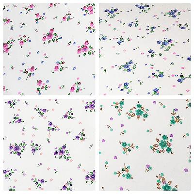 Ditsy Floral Printed on white Super Soft Polycotton Fabric 45" Wide M542 Mtex - Midland Textiles & Fabric