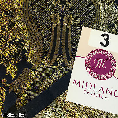 Indian Banarsi Gold Metallic Ornamental floral brocade fabric M373 Mtex 40' wide - Midland Textiles & Fabric