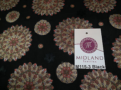 Burnout Satin Chiffon Mandalas Printed Dress Fabric 58' M115 Mtex - Midland Textiles & Fabric