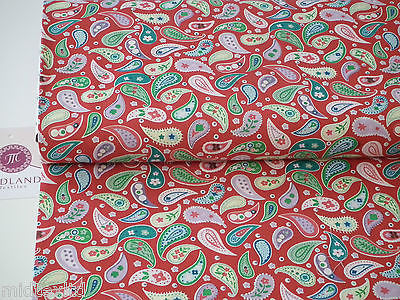 Paisley Print 100% Cotton Poplin Fabric, 45' Craft Cotton Wide M25 Mtex - Midland Textiles & Fabric