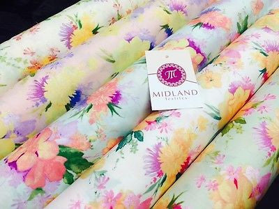 Vintage Abstract Floral Printed Fabric 100% Cotton Poplin  44' Wide  M531 Mtex - Midland Textiles & Fabric