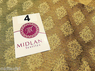 Indian Gold paisley flower banarsi metallic brocade fabric 44' M390 Mtex - Midland Textiles & Fabric