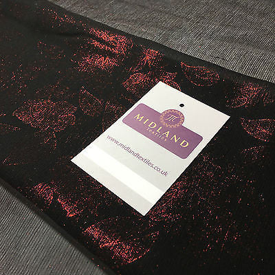 Black Floral Crinkle foggy foil chiffon printed dance fabric 44' M694 Mtex - Midland Textiles & Fabric