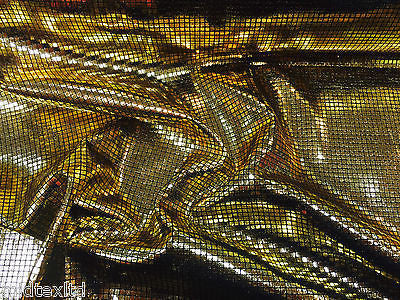 SHIMMER LAME FOIL FABRIC ON BLACK JERCEY STRETCHY WITH CHECK EFFECT 60' M6 - Midland Textiles & Fabric