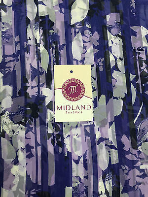 Purple and White striped light chiffon high street printed fabric 58' M401-7 - Midland Textiles & Fabric