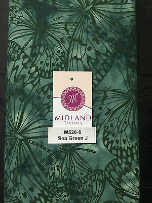 Large Butterfly Melody Print Fabric 5620 100% Cotton 44' Wide M526 Mtex - Midland Textiles & Fabric