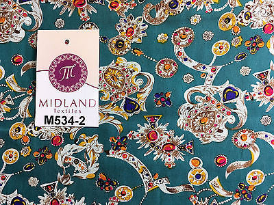 Royal Jewel Printed 100% Cotton Poplin fabric 58' Wide M534 Mtex - Midland Textiles & Fabric