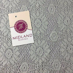 3D Floral Soft Lace Mesh Crochet Semi Transparent Dress Fabric 58" Wide Mtex - Midland Textiles & Fabric