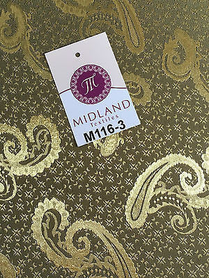 Two Toned Paisley Satin Jacquard Dress Fabric 58' Wide M116 Mtex - Midland Textiles & Fabric