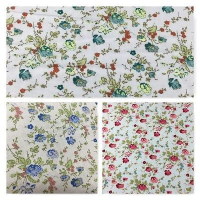 Vinatge Floral poly cotton print dress craft fabric 44' Wide M353 Mtex - Midland Textiles & Fabric