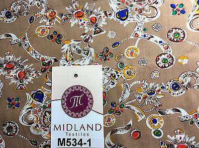 Royal Jewel Printed 100% Cotton Poplin fabric 58' Wide M534 Mtex - Midland Textiles & Fabric