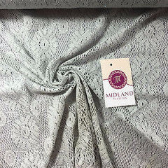 3D Floral Soft Lace Mesh Crochet Semi Transparent Dress Fabric 58' Wide Mtex - Midland Textiles & Fabric
