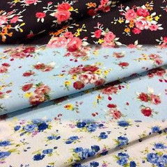 cath kidston Inspired Floral 100% Cotton Printed Fabric 58' Wide- Floral - Per Metre- M123 Mtex - Midland Textiles & Fabric