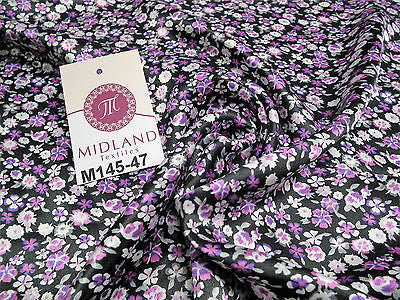 Floral Ditsy Printed Silky Smooth Satin Dress Fabric 58' Wide M145-46-47-48 - Midland Textiles & Fabric