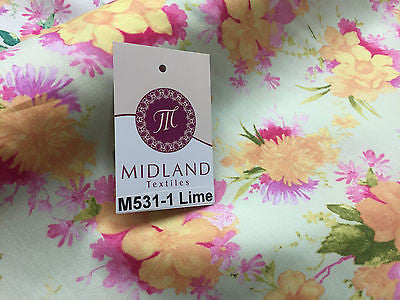 Vintage Abstract Floral Printed Fabric 100% Cotton Poplin  44' Wide  M531 Mtex - Midland Textiles & Fabric
