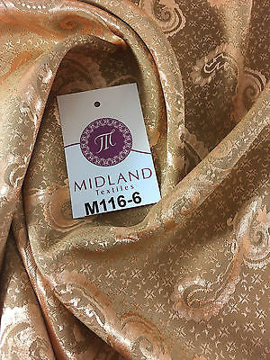 Two Toned Paisley Satin Jacquard Dress Fabric 58' Wide M116 Mtex - Midland Textiles & Fabric