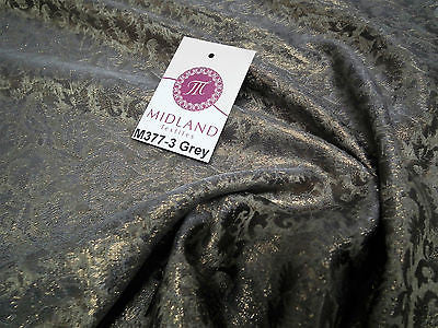 Indian  Floral Gold Metallic faux silk banarsi Brocade 44' Wide M377 - Midland Textiles & Fabric