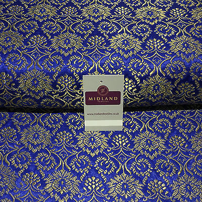 Indian Banarsi Gold Floral Faux Silk Brocade Fabric 44 ' M711 Mtex - Midland Textiles & Fabric