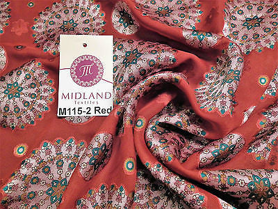 Burnout Satin Chiffon Mandalas Printed Dress Fabric 58' M115 Mtex - Midland Textiles & Fabric