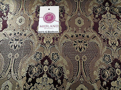 Indian Banarsi Gold Metallic Ornamental floral brocade fabric M373 Mtex 40' wide - Midland Textiles & Fabric