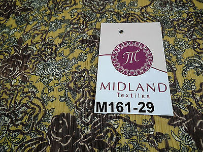 Mustard floral printed crinkle chiffon chiffon Fabric 44" wide M161-29 Mtex - Midland Textiles & Fabric