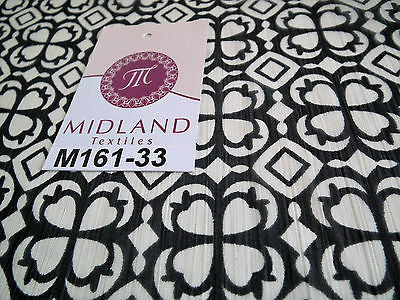 Geometric black and white printed chiffon fabric 44" wide M161-33 Mtex - Midland Textiles & Fabric