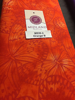 Large Butterfly Melody Print Fabric 5620 100% Cotton 44' Wide M526 Mtex - Midland Textiles & Fabric