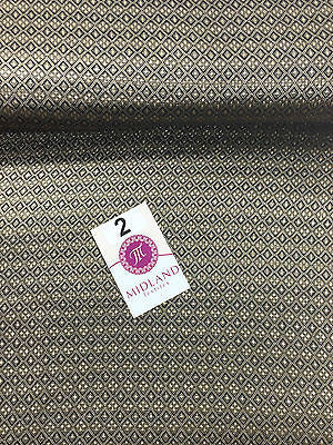 Gold and Black Diamond tribal Aztec Indian Banarsi Brocade 45' Wide M376 Mtex - Midland Textiles & Fabric