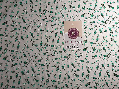 Small Floral Print on white soft polycotton dress Fabric 45' Wide M541 Mtex - Midland Textiles & Fabric