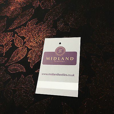 Black Floral Crinkle foggy foil chiffon printed dance fabric 44" M694 Mtex - Midland Textiles & Fabric